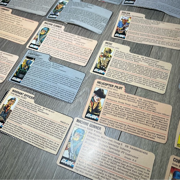 Vintage GI Joe And cobra File Cards Lot Of 24 Original - Picture 5 of 5